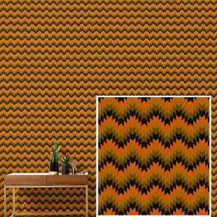 Brown Autumn Tones Geometric Waves Stripes Wallpaper