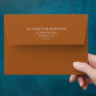 Brown Autumn Wedding Envelope Elegant Fall Design