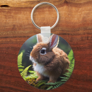 Brown Baby Dwarf Bunny, Keyring