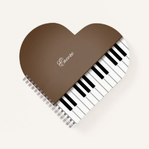 Brown Baby Grand Piano Music Keyboard Custom Notebook