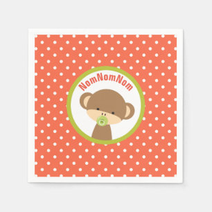 Brown Baby Monkey with Pacifier NomNomNom Napkin