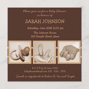 Brown Baby Shower Invitation