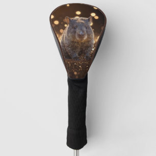 Brown Baby Wombat On Brown Bokeh Bliss, Golf Head Cover