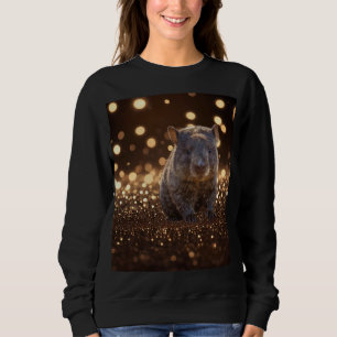 Brown Baby Wombat On Brown Bokeh Bliss, Sweatshirt