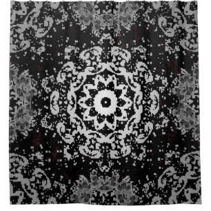 Brown background. Doodle background in vintage wit Shower Curtain