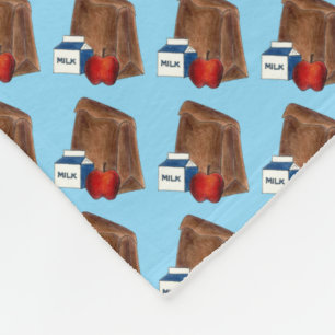 Brown Bag Sack School Lunch Lady Teacher Cafeteria Fleece Blanket