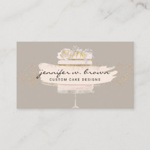 Brown bakery wedding cake pops sales business card