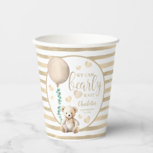 Brown Balloon Teddy Bear Baby Shower  Paper Cups