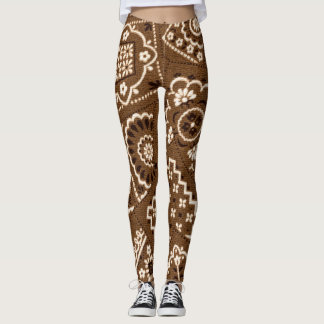 Brown bandanna leggings