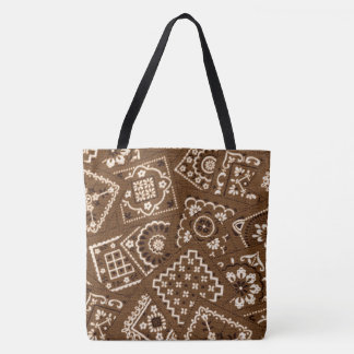 Brown Bandanna Tote Bag