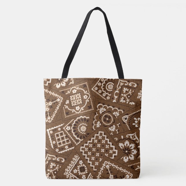 Brown Bandanna Tote Bag (Front)