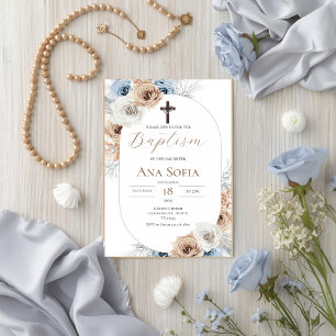 Brown Baptism Invitation