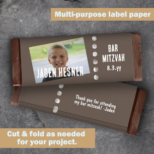 Brown Bar Mitzvah Custom Candy Bar Wrapper