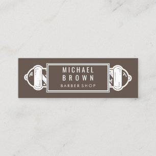 brown Barber Pole   Barber   Hair Stylist Mini Business Card