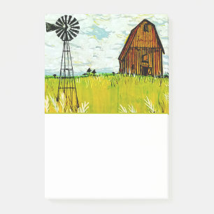Brown Barn Summer Landscape Post-It Notes
