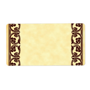 Brown Baroque Vintage Element Custom Label