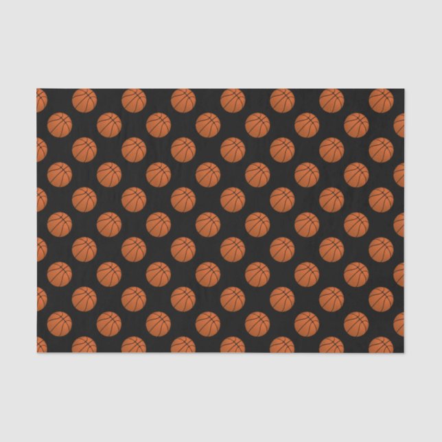 Brown Basketball Balls on Black Tissue Paper (Front)