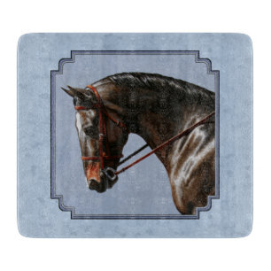 Brown Bay Oldenburg Horse Portrait Cutting Board