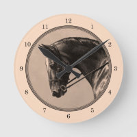 Brown Bay Oldenburg Horse Portrait Sepia