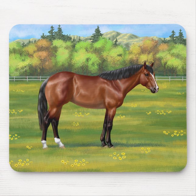 Brown Bay Quarter Horse Mouse Mat (Front)