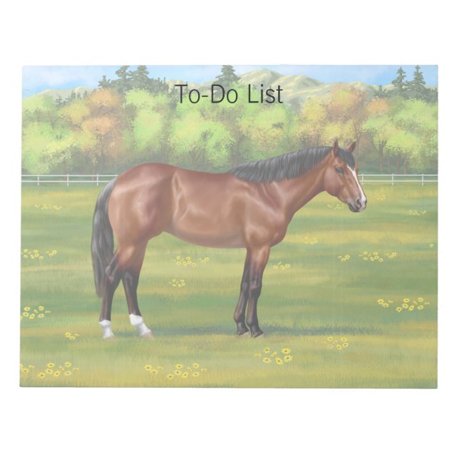 Brown Bay Quarter Horse Notepad (Front)
