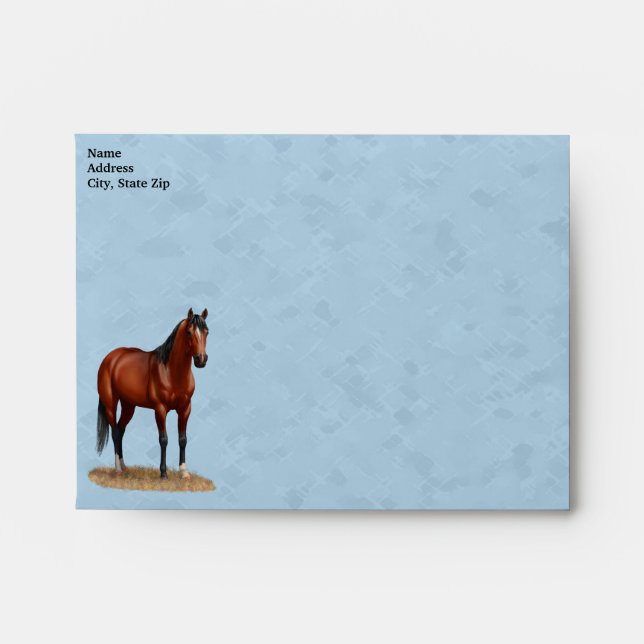 Brown Bay Quarter Horse Stallion Envelopes (Front)