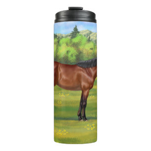 Brown Bay Quarter Horse Thermal Tumbler