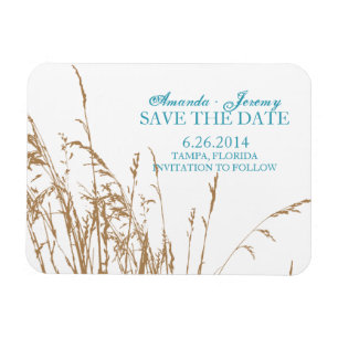 Brown Beach Sea Grass Save The Date Magnet