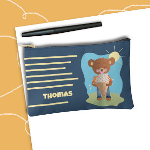 Brown Bear and Ice Cream Cone Kid Pencil Pouch