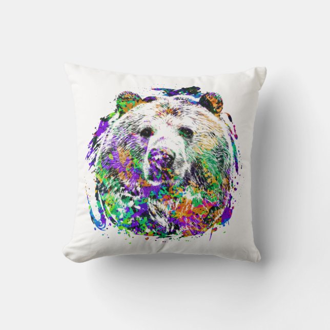 Brown Bear Animal Wild Forest Jungle Nature World Cushion (Front)