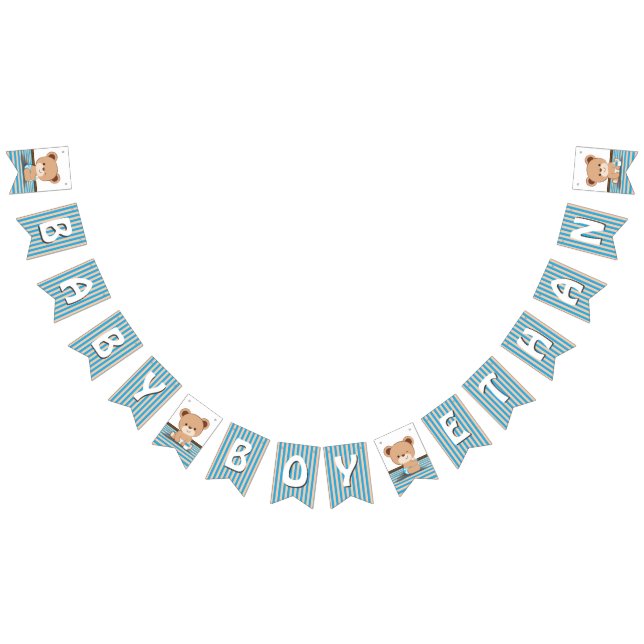 Brown Bear Baby Shower Bunting Flag (All)
