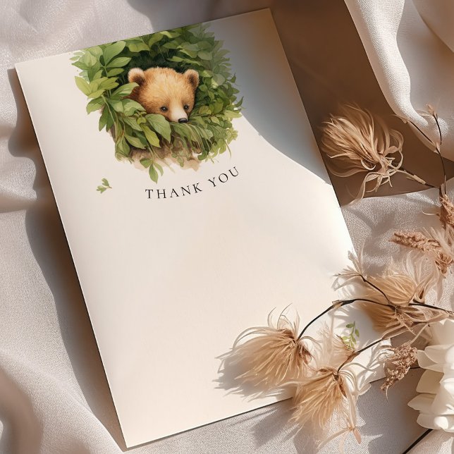 Brown Bear Baby Shower Watercolor Thank You (Creator Uploaded)