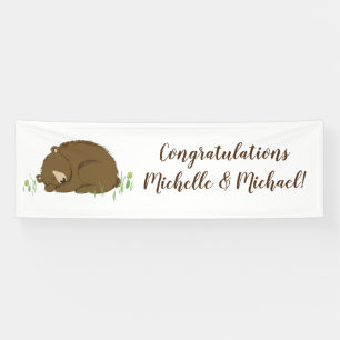 Brown Bear Baby Shower Woodland Animals Banner