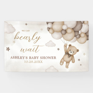 Brown Bear Balloon Baby Shower Banner