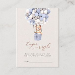 Brown Bear Balloons Diaper Raffle Tickets Enclosur Enclosure Card