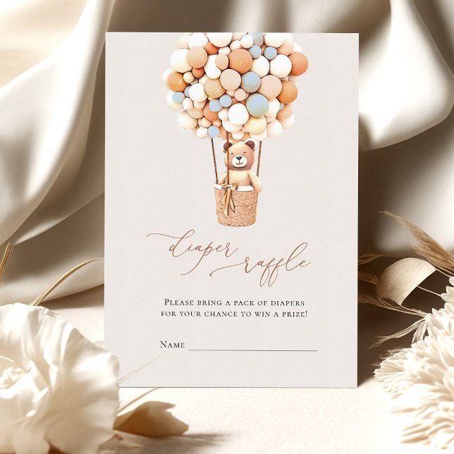 Brown Bear Balloons Diaper Raffle Tickets Enclosur Enclosure Card (Creator Uploaded)