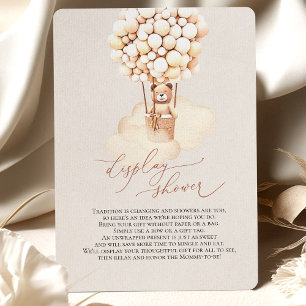 Brown Bear Balloons Display Shower Enclosure Card