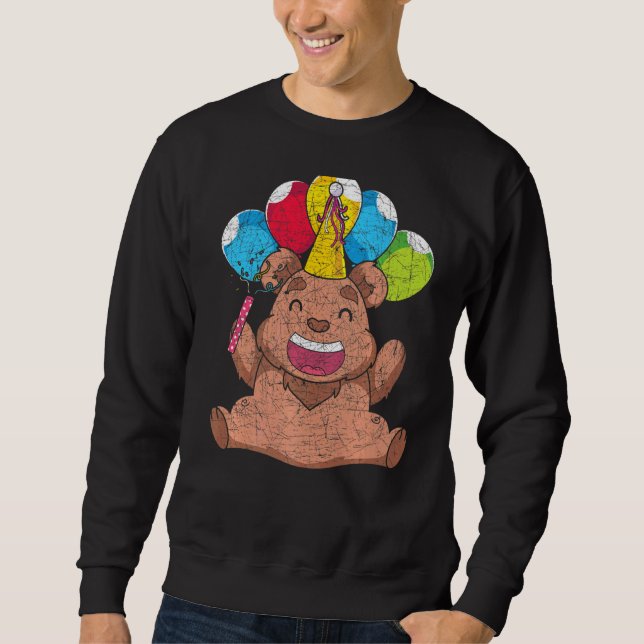 Brown Bear Birthday Party Forest Animal  Cute Bear Sweatshirt (Front)