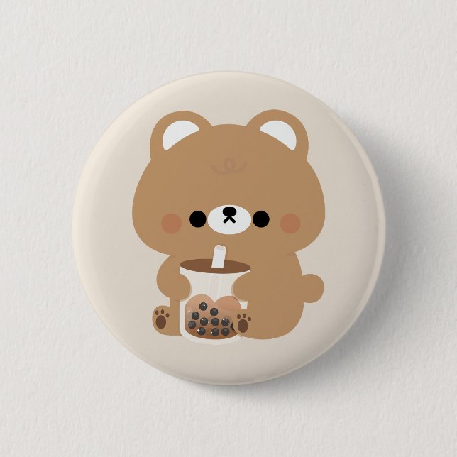 Brown Bear Boba 6 Cm Round Badge (Front)
