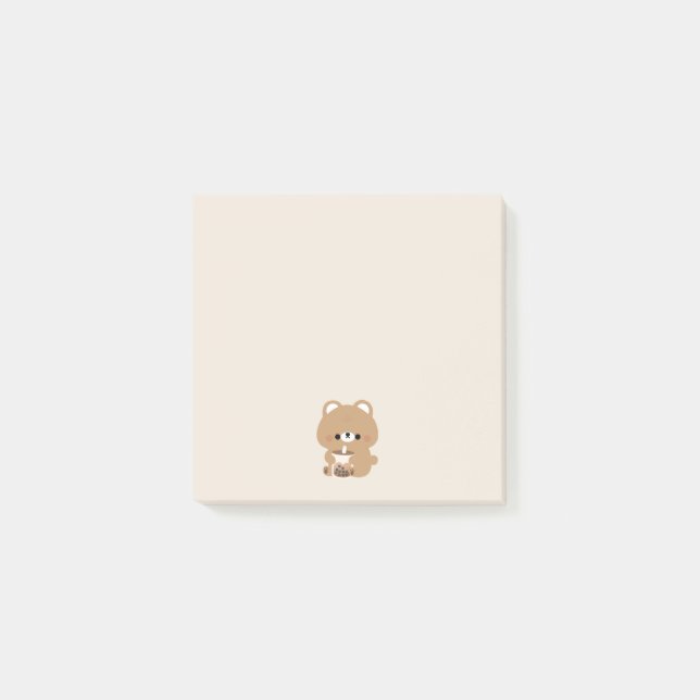 Brown Bear Boba Post-it Notes (Front)