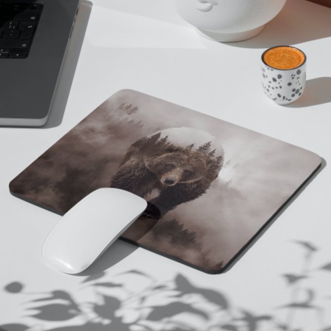 Brown Bear Cabin Mountain Lodge  Mouse Mat (Creator Uploaded)