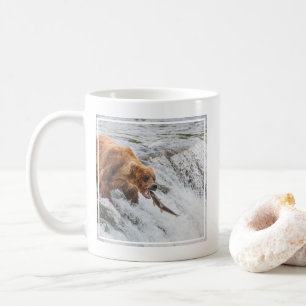 Brown Bear Catches Red Salmon Coffee Mug