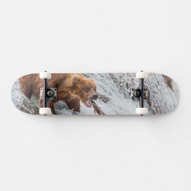 Brown Bear Catches Red Salmon Skateboard (Horz)