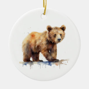 Brown Bear Ceramic Tree Decoration