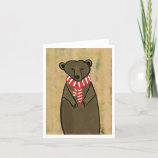 Brown Bear Christmas Holiday Card
