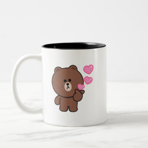 Brown bear cony bunny love Two-Tone coffee mug