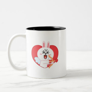 Brown bear cony bunny Two-Tone coffee mug