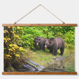 Brown Bear & Cub Hyder, Alaska Hanging Tapestry
