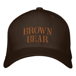 BROWN BEAR EMBROIDERED HAT