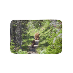 Brown Bear Family Bath Mat